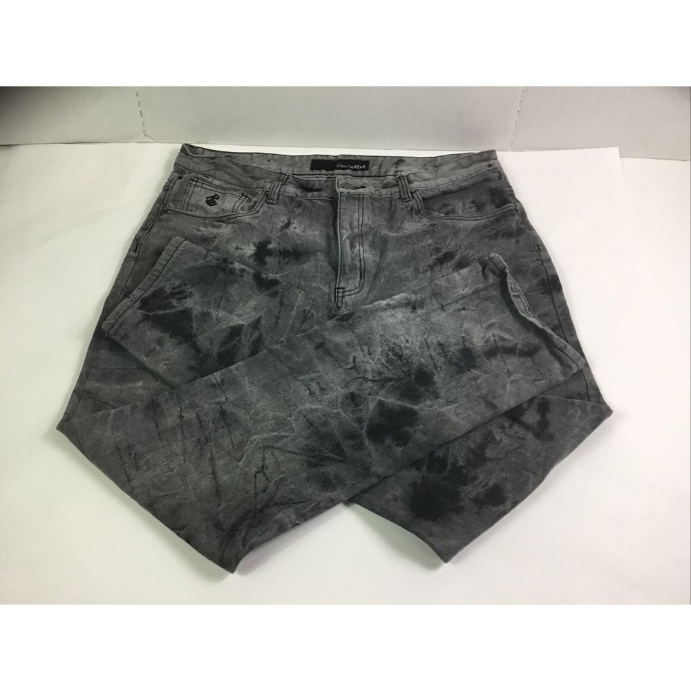 Rocawear Mens Jeans Distressed‎ black gray Stonewashed Pants StreetWear Sz 40X32 - Picture 6 of 6